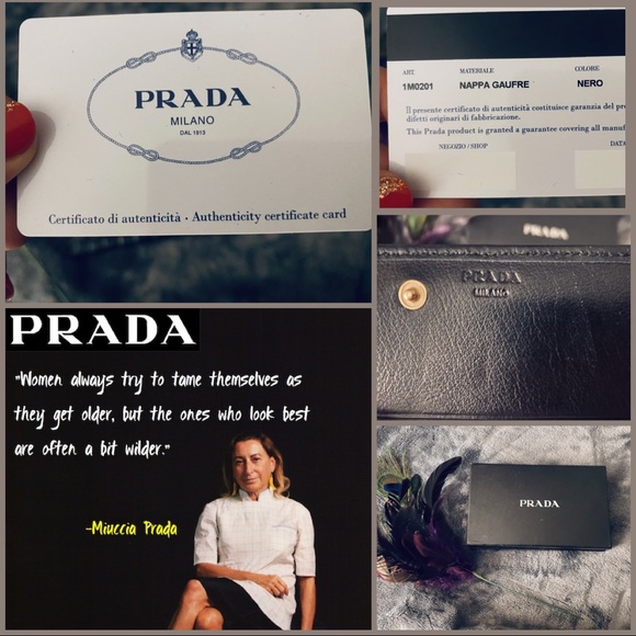 NEW Prada Nappa Gaufre Black Leather Wallet Button - Picture 6 of 15